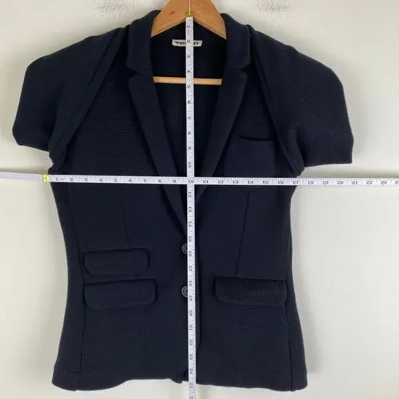 Whistles Black Knit Slim Fit Blazer Size 6